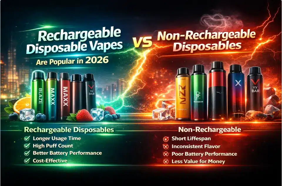 Best Rechargeable Disposable Vapes 2026 Top Picks, Features & Buying Guide 3 Rechargeable Disposable Vapes vs Non-Rechargeable Disposables