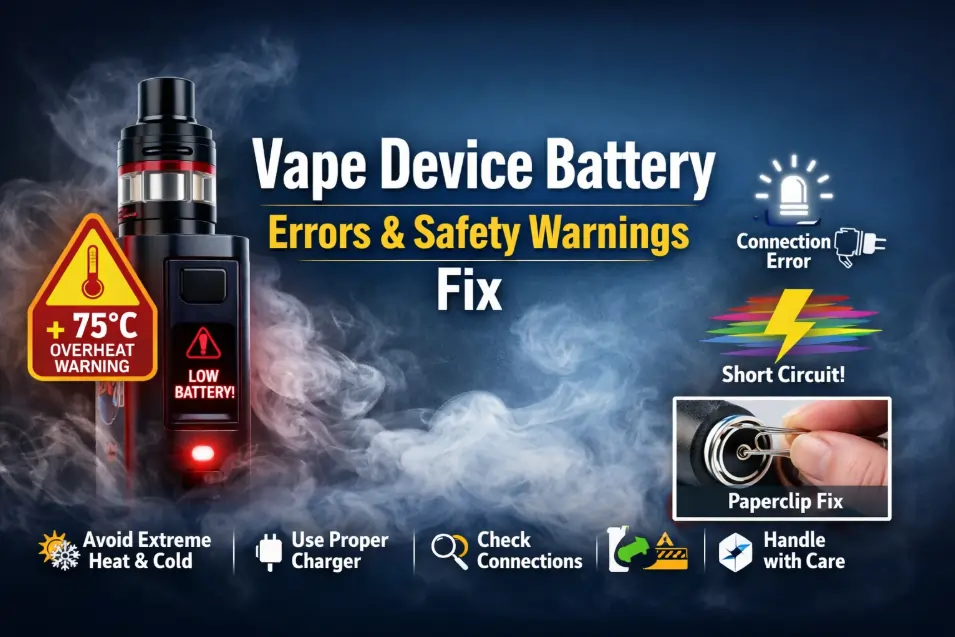 Vape Device Battery Errors And Safety Warnings Fix